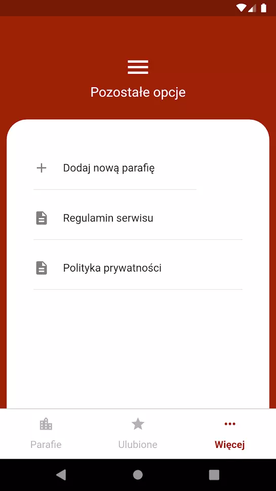 Ofiaro app screen aplikacji ekran menu