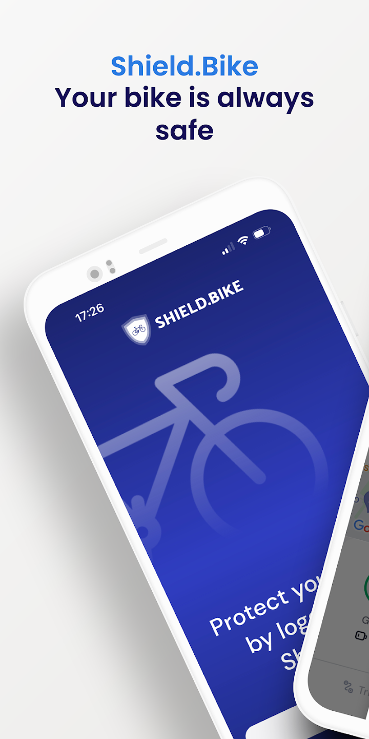 Shield Bike Screen aplikacji intro