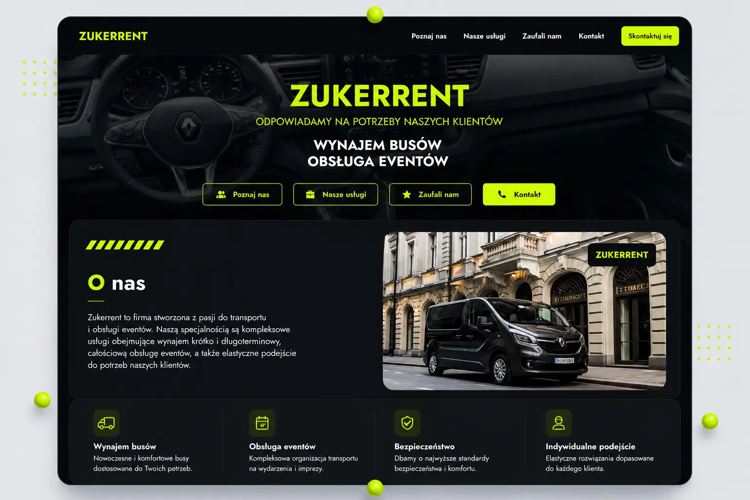 zukerrent - realizacja strony